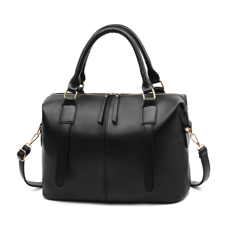 Messenger Bags for Women PU Leather Top-Handle Handbag Large Capacity Shoulder Bag Solid Color Classic Crossbody Bag Shopping
